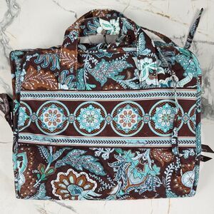 Vera Bradley Java Blue Rollup Travel Bag Cosmetic Toiletry Organizer Hanger